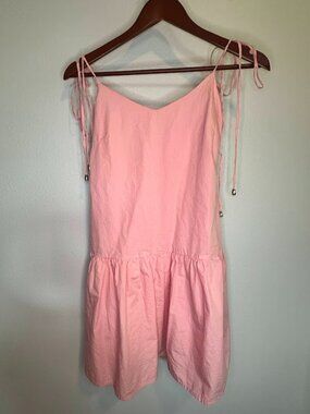 Fyre Rose 100% Cotton Strappy Tiered Pink Drop Waist Mini Dress - XS
